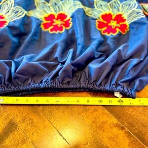 Floral Embroidered Blue skirt Vintage GVC